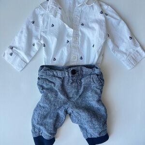 Janie and Jack Nautical Outfit – 0–3M Baby Boy Set